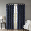 Sun Smart Navy 100 Percent Polyester Knitted Jacquard Total Blackout Window Panel SS40-0101